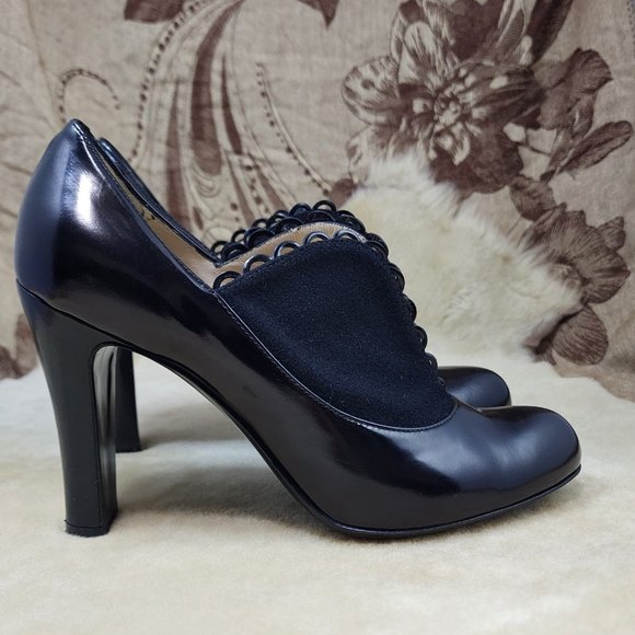 Emporio Armani - vintage -  black leather pumps / booties - xedf56 - Picture 3 of 10